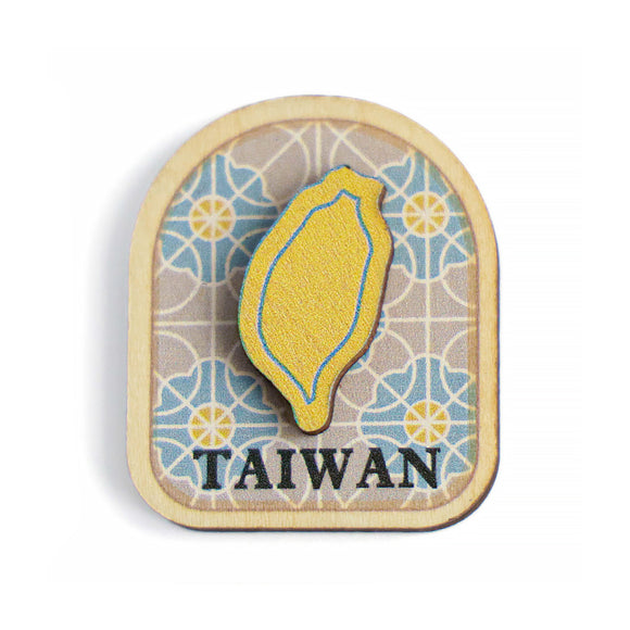 猴子設計 Monkey Design 台湾マジョリカタイル 木製マグネット｜印刻磁鐵 花磚台灣