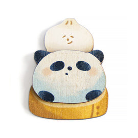 猴子設計 Monkey Design パンダ小籠包 木製マグネット｜印刻磁鐵 熊貓小籠包