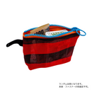 台湾漁師網バッグ地 コインケース（小銭入れ﻿）ボーダー柄（ブラック・レッド）｜茄芷零錢包 紅黑條紋（本体・ファスナーの色はランダム出荷）※ご購入の場合、色の原因で返品・交換は対応不可