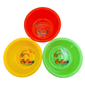 台湾製 レトロ 昔懐かしイラスト柄 鴛鴦（えんおう）湯おけ（レッド・グリーン・イエロー）｜台灣製 古早味印花浴盆 鴛鴦圖案（顏色：紅・綠・黃）