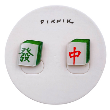 日日野餐 PIKNIK ピンバッジ 麻雀 発＋中｜日日野餐 PIKNIK 別針（徽章） 過年系列 青發＋紅中