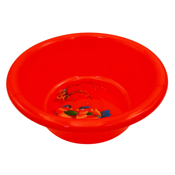 台湾製 レトロ 昔懐かしイラスト柄 鴛鴦（えんおう）湯おけ（レッド・グリーン・イエロー）｜台灣製 古早味印花浴盆 鴛鴦圖案（顏色：紅・綠・黃）