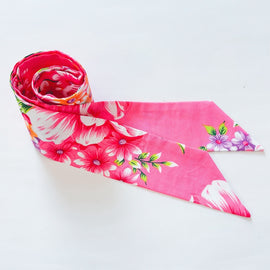 Hakka Rainy 客家花布 バッグスカーフ（ツイリースカーフ）｜多功能棉質絲巾（包包裝飾）｜台湾花布