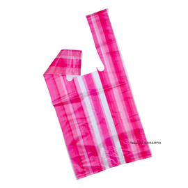 台湾 紅白ストライプレジ袋（サイズ：半斤／1斤／10斤）  10枚入 シマシマ ビニール袋｜紅白條紋背心袋 （半斤／1斤／10斤） 10個入