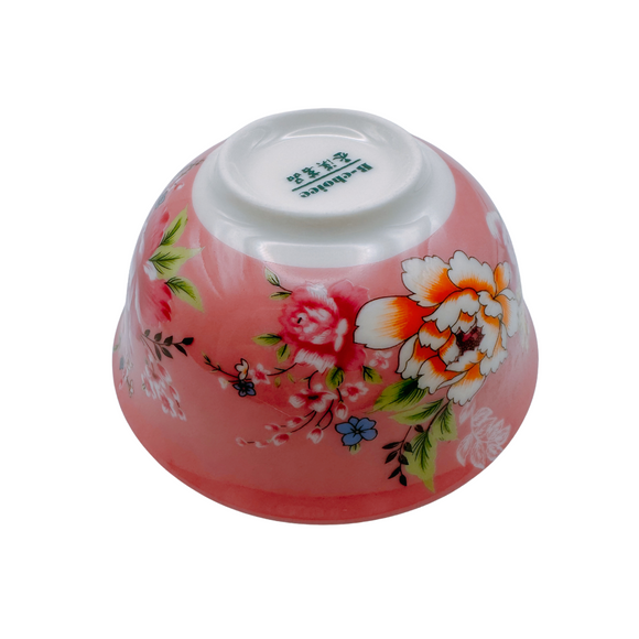 台湾花布（客家花布）柄 茶具 反口杯（ティーカップ） ピンク｜台灣花布（客家花布）中反口杯（60ml） 粉紅