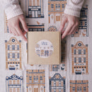 印花楽 吸水ふきん 大稲埕（迪化街） クラシック藍褐色｜吸水茶巾家事布 大稻埕 經典藍褐