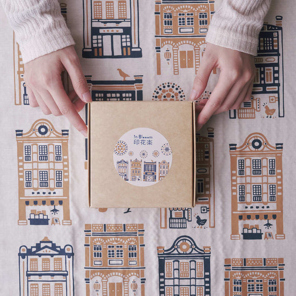 印花楽 吸水ふきん 大稲埕（迪化街） クラシック藍褐色｜吸水茶巾家事布 大稻埕 經典藍褐