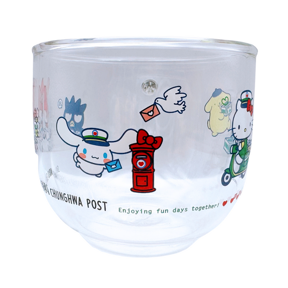 〈数量限定〉中華郵政（台湾郵便局）× サンリオ 心あたたまる二重ガラスコップ｜中華郵政x三麗鷗 溫暖你的心 雙層玻璃杯