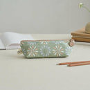 印花楽 ペンケース 黒鳥サークル柄 春のガーデングリーン｜拉鏈筆袋 烏秋圈圈 春綠花園