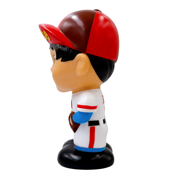 〈大変レア〉ヴィンテージ 創立46周年記念 味王 王子麺坊や（王子麺宝宝）ソフビ貯金箱｜王子麵 撲滿（創立46週年紀念）