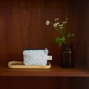 印花楽 小物入れ（ポーチ・コインケース）ファスナー付き レトロ窓ガラス柄 グレイッシュブルー｜小東西拉鏈包 玻璃海棠 寧靜灰藍