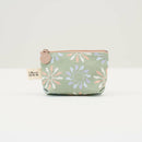 印花楽 小物入れ（ポーチ・コインケース）ファスナー付き 黒鳥サークル柄 春のガーデングリーン｜小東西拉鏈包 烏秋圈圈 春綠花園