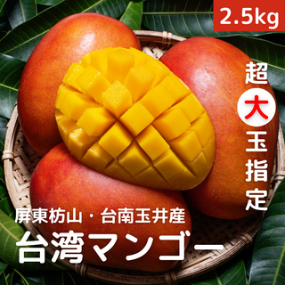 【期間限定予約販売・送料無料】最高級 ３Lサイズ以上超大玉指定！ 台湾マンゴー（愛文芒果） 2.5kg箱 5玉〜7玉 （第1弾 締切：2023年5月21日 、発送：2023年5月下旬〜6月上旬）