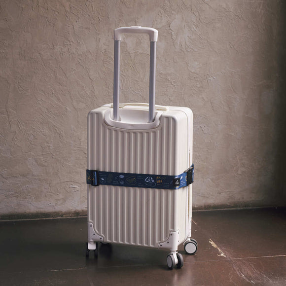 印花楽 スーツケースベルト 台湾グルメ ディープブルーグリーン｜行李束帶 台灣美食 深藍綠