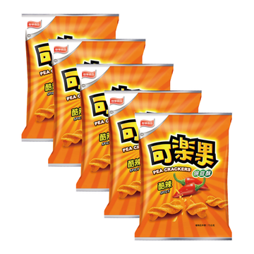 〈5点セット〉可楽果 カーラーグオ エンドウ豆スナック 激辛スパイシー｜可樂果豌豆酥 酷辣 48gx5