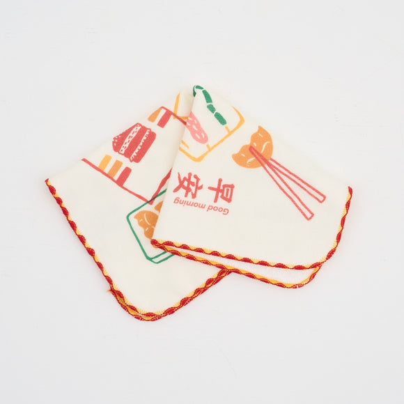 印花楽 ガーゼハンカチ おはよう ネオン台湾カラー｜紗布方塊巾 早安 霓虹台味