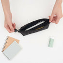 印花楽 ペンケース レトロ窓ガラス柄 ジェントルブラック｜拉鏈筆袋 玻璃海棠 紳士黑色