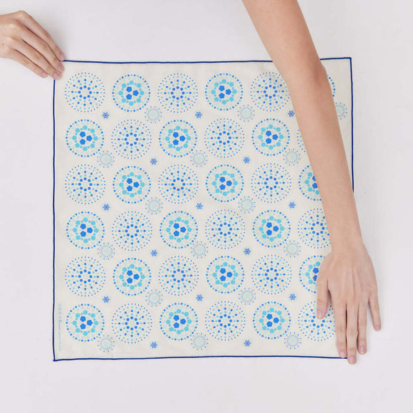 印花楽 風呂敷 花火 ムーンブルー｜包布巾 煙火 月色藍