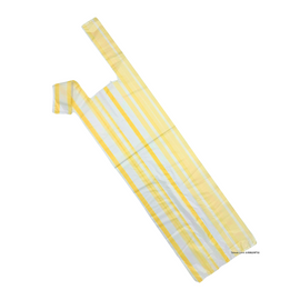 台湾 ストライプレジ袋（イエロー）10枚入 シマシマ ビニール袋｜黃白條紋背心袋 10個入