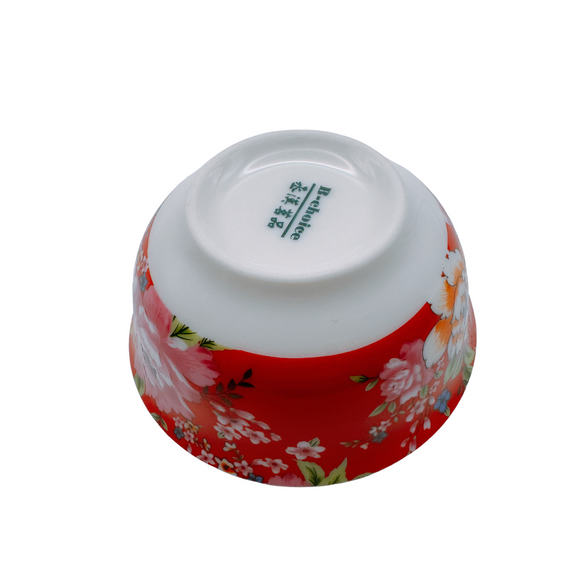 台湾花布（客家花布）柄 茶具 品茗杯（ティーカップ） レッド｜台灣花布（客家花布）飲杯（40ml） 紅