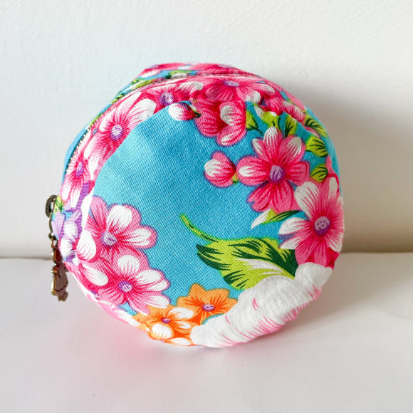Hakka Rainy 客家花布 ラウンドポーチ（コインケース）｜圓形拉鍊零錢包｜台湾花布