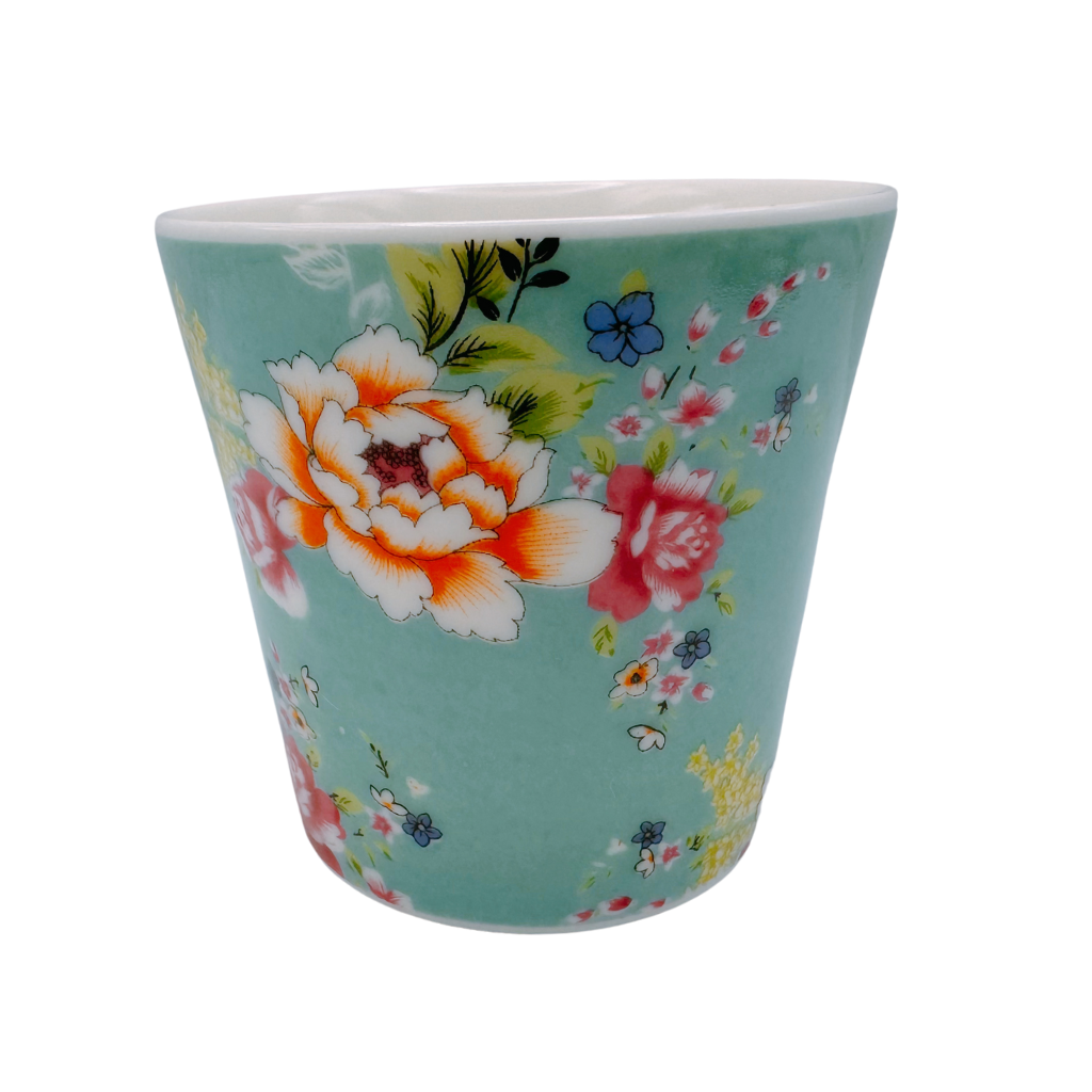 台湾花布（客家花布）柄 茶具 ティーカップ ブルー ｜台灣花布（客家花布）高中杯（60ml） 藍