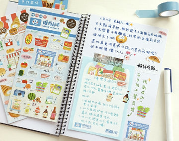 RIRIKOKO 台湾スーパーテーマ 透明ステッカー （台湾製）｜哩哩扣扣 哩扣超市 透明手帳貼紙