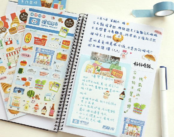 RIRIKOKO 台湾スーパーテーマ 透明ステッカー （台湾製）｜哩哩扣扣 哩扣超市 透明手帳貼紙