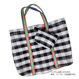 台湾漁師網バッグ地 コインケース（小銭入れ﻿）チェック柄 モノトーン（ブラック・ホワイト）｜茄芷零錢包 黑白格紋（本体・ファスナーの色はランダム出荷）※ご購入の場合、色の原因で返品・交換は対応不可