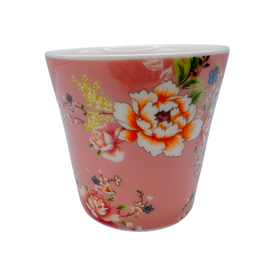 台湾花布（客家花布）柄 茶具 ティーカップ  ピンク｜台灣花布（客家花布）高中杯（60ml） 粉紅