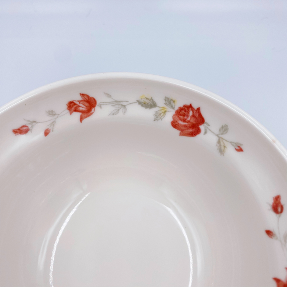 レトロ可愛い 大同磁器 バラ柄 魯肉飯・鶏肉飯用ボウル 飯碗（深め） 直径14.5cm｜大同磁器 4.5吋 天井深碗（玫瑰花）