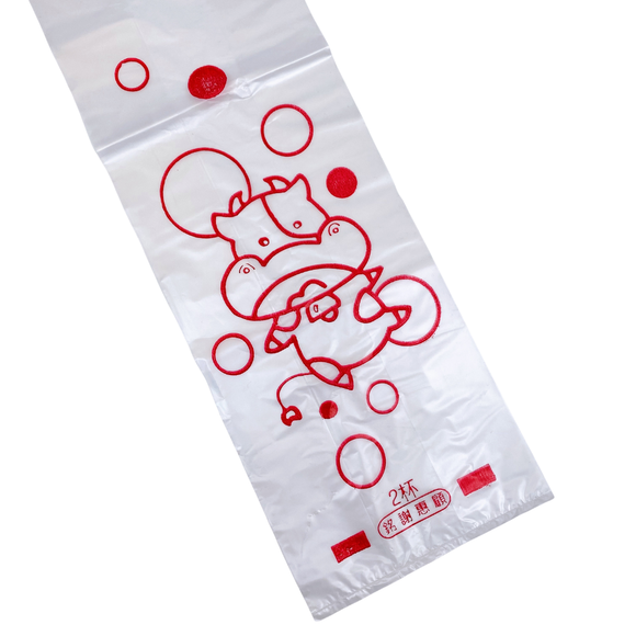 台湾レトロレジ袋 うし（牛） ビニール袋｜台灣復古塑膠袋 牛｜11x31cm｜10個入