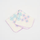 印花楽 ガーゼハンカチ 海棠タイル ライラックパープル｜紗布方塊巾 海棠花磚 丁香紫