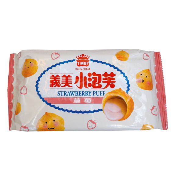 〈3点セット〉義美 ストロベリーパフ｜いちごパイシュー｜義美小泡芙 草莓 57gx3