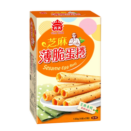 義美IMEI エッグロール ゴマ入り｜義美 經典薄脆蛋捲 芝麻｜4本/パック・2パック入｜120g
