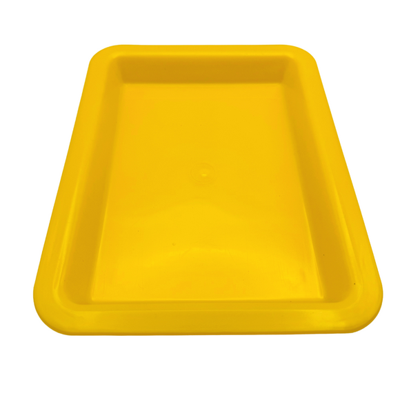 台湾の万能カラフルプラスチックトレイ（浅め）小 ｜カラー：イエロー｜塑膠長方盤（淺） 黃色 小