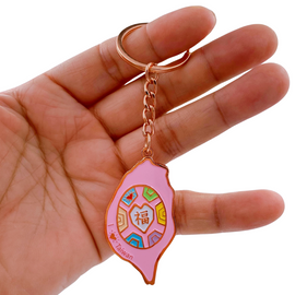 茚 Yin Taiwan 紅亀粿（紅亀餅・アンンクークエ）台湾型キーホルダー（福）｜紅龜粿 台灣造型愛心紅龜粿鑰匙圈（福）