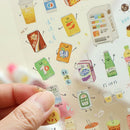 RIRIKOKO 台湾ドリンクテーマ 透明ステッカー （台湾製）｜哩哩扣扣 清爽涼飲 透明手帳貼紙