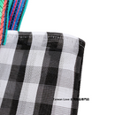 台湾製 チェック柄 モノトーン（ブラック・ホワイト） 漁師網 ナイロンバッグ (茄芷袋) B｜XSサイズ｜黑白格紋（直） 茄芷袋