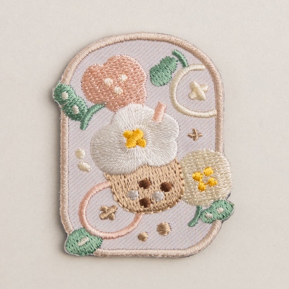 好感良物 Soft living 刺繍マグネット タピオカミルクティーフローラル｜花繪磁鐵 珍奶花花
