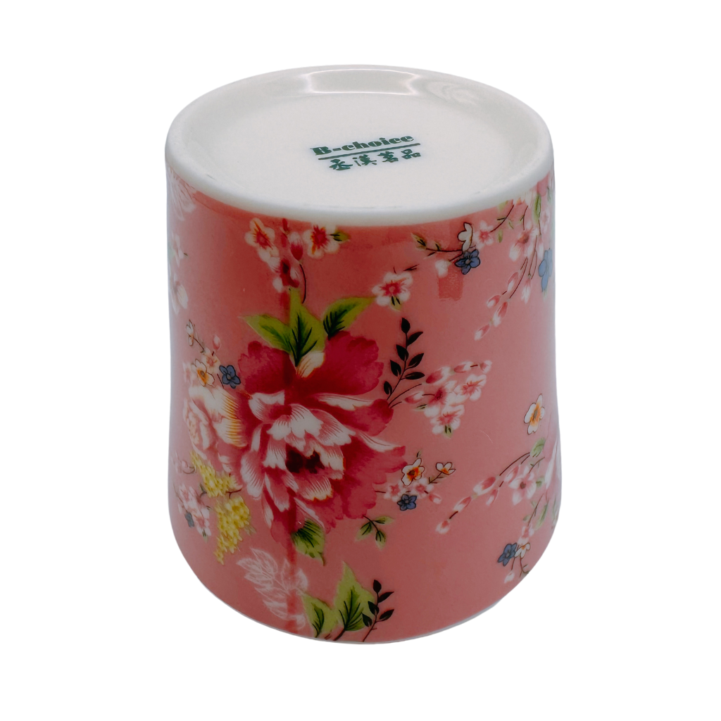 台湾花布（客家花布）柄 茶具 ティーカップ  ピンク｜台灣花布（客家花布）高中杯（60ml） 粉紅