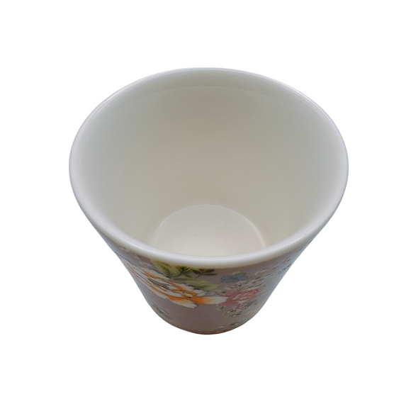 台湾花布（客家花布）柄 茶具 ティーカップ  ラベンダー｜台灣花布（客家花布）高中杯（60ml） 紫