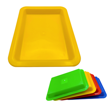台湾の万能カラフルプラスチックトレイ（浅め）小 ｜カラー：イエロー｜塑膠長方盤（淺） 黃色 小