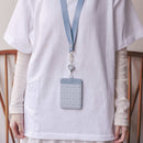 印花楽 リール付きパスケース レトロ窓ガラス柄 グレイッシュブルー｜伸縮證件套 玻璃海棠 寧靜灰藍