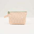 印花楽 台形ポーチ ファスナー付き 鉄窓花5号 コーラルオレンジ｜拉鏈梯形收納包 鐵花窗5號 珊瑚橘粉