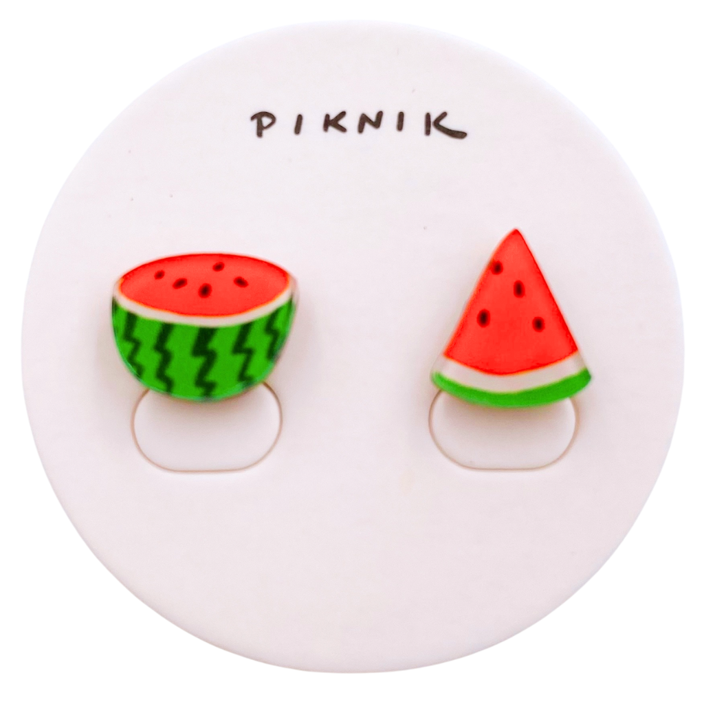 日日野餐 PIKNIK ピアス／イヤリング 赤いスイカ｜日日野餐 PIKNIK 耳環／耳夾 台灣水果系列 紅西瓜