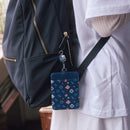 印花楽 リール付きパスケース クラシック柄 落ち着きブルー｜伸縮證件套 經典花色 暮光藍