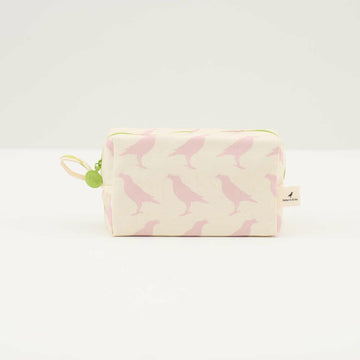 印花楽 長方形ポーチ ファスナー付き 台湾八哥5号 桜色｜拉鏈長方收納包 台灣八哥5號 春櫻色