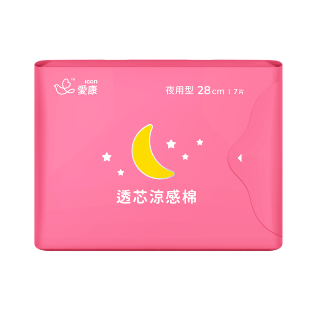 愛康 ICON 涼感ナプキン（夜用）｜愛康 ICON 透芯涼感棉 夜用型 28cm 7枚入り