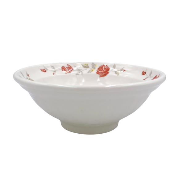 レトロ可愛い 大同磁器 バラ柄 魯肉飯・鶏肉飯用ボウル 飯碗（浅め） 直径12.8cm｜大同磁器 4.5吋 天井淺碗（玫瑰花）